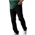 thumbnail image 1 of LOVZFMLL Jeans Men Zipper Button Solid Elastic Waist Casual Pocket Sports Trousers Pants, 1 of 6