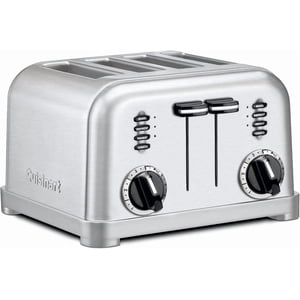 4 Slice Toaster with 6 Browning Levels, Stainless Steel Bread Toaster with Dual Control, Extra Wide Slots, Removable Crumb Tray for Bagels, Bread and Breakfast Kitchen Use