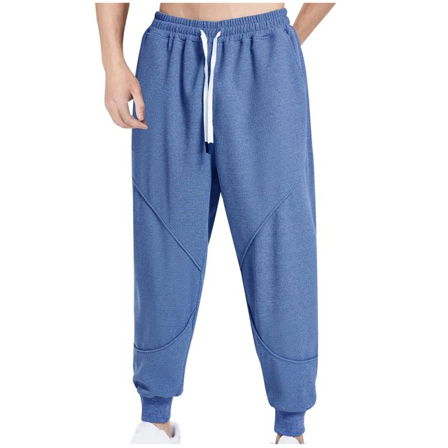 FAIWAD Men's Drawstring Elastic Waist Baggy Sweatpants Straight Leg Elastic Close Bottom Track Pants