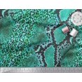thumbnail image 1 of Soimoi Green polyester Crepe Fabric Leopard & Snake Animal Skin Printed Fabric 1 Yard 52 Inch Wide, 1 of 3