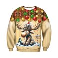 thumbnail image 2 of Ediodpoh T-Shirt de Sport à Col Rond pour Homme de Noël à Manches Courtes d'Hiver T-Shirt de Sport à Col Rond Chandail à Col Rond pour Homme Jaune Pâle_003 L, 2 of 6