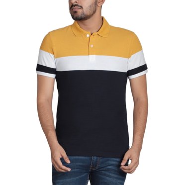 Polo pour Homme YD Noir Moutarde