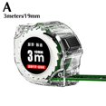 thumbnail image 1 of 3-10m Transparent Fluorescent Tape Measure with Tape Hardened Measure F2O5, 1 of 9