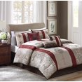 thumbnail image 1 of Madison Park Donovan Ensemble de Douillette 7 Pcs, Grand Lit, Rouge, 1 of 5