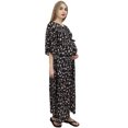 thumbnail image 4 of Bimba Robe Maxi Noire à Manches Kimono pour Maman, Imprimé Floral, Kaftan de Maternité-24, 4 of 7
