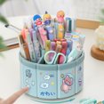 thumbnail image 2 of 6-Compartment Rotating Pencil Case for School and Office Use with Cosmetic Storage and 360-Degree Swivel Base, 2 of 2