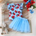 thumbnail image 3 of Hiiyo Infant Girls Outfits Rose Print Flutter Sleeve Top & Tutu Skirt Set, Sizes 6-9M, 3 of 8