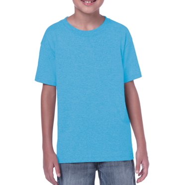 Gildan Youth Heavy Cotton T-Shirt, L, Heather Sapphire