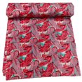 thumbnail image 1 of ColorFull House Indian Cotton Kantha Quilt, Red and Turquoise Leaf Pattern Design Kantha Gudri,Bedspread,Bedsheet,Throw Blanket Size( Double 90" x 108"), 1 of 5