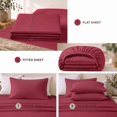 thumbnail image 4 of Comfy Bamboo World Series 4pc Microfiber Sheet Set, Full Size Bedsheet, Red, 4 of 6