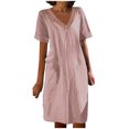 thumbnail image 2 of LOVZFMLL Robe d'Été Aguichant et Tendance à Imprimé Sans Manches à Col en V pour Femme Rose G, 2 of 4