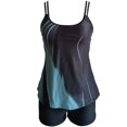 thumbnail image 4 of Women‘s Strappy Tankini Set Vintage Tropical Prints Tankini Top with Bikini Bottom Two Piece Bathing Suits, 4 of 5