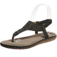 thumbnail image 4 of Hyknon Sandals for Women Large Size New Toe Clip Rhinestone Sandals Elastic Flat Shoes Arch Support Comfortable Sandals, 4 of 5