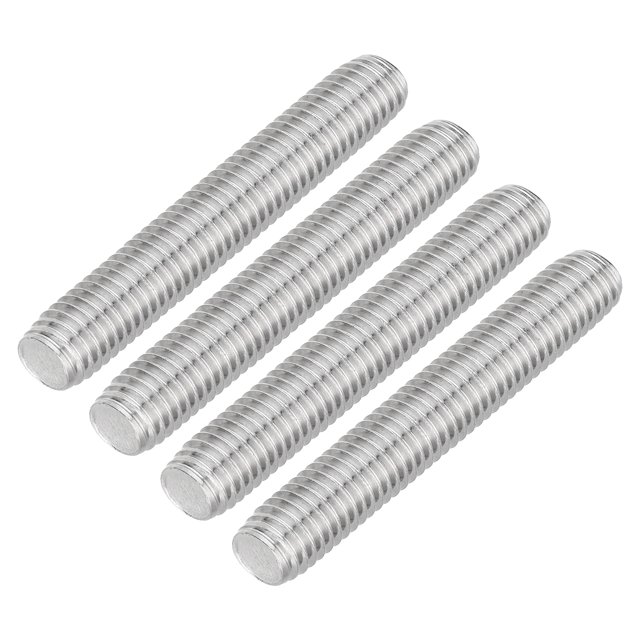 Uxcell 4Pack M10 x 60mm 1.5mm Pitch 304 Stainless Steel Fully Threaded Rod Bar Studs