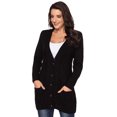 thumbnail image 4 of Women Black/Gray/Green/Red/Purple Front Pocket and Buttons Closure Cardigan, 4 of 4