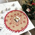 thumbnail image 4 of Aodebiao Napperon Rond Tissé Festif Tapis de Table des Fêtes Résistant à la Chaleur Facile à Nettoyer Réutilisable Décoration de Souper de Noël Fête Cuisine Salle à Manger Protection, 4 of 6
