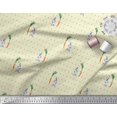 thumbnail image 2 of Soimoi Cotton Poplin Fabric Carrot & Rabbit Dots Decor Fabric Printed Yard 56 Inch Wide, 2 of 5