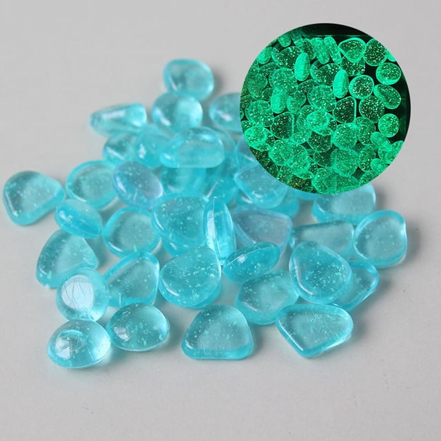 100pcs Glow in the Dark Rocks,Outdoor Night Fruity Solar Guide Pebbles, Magical Luminous Rocks,Glowing Stones with Scattered Luminescent Particles Used In Aquarium Landscaping Luminescent Stones