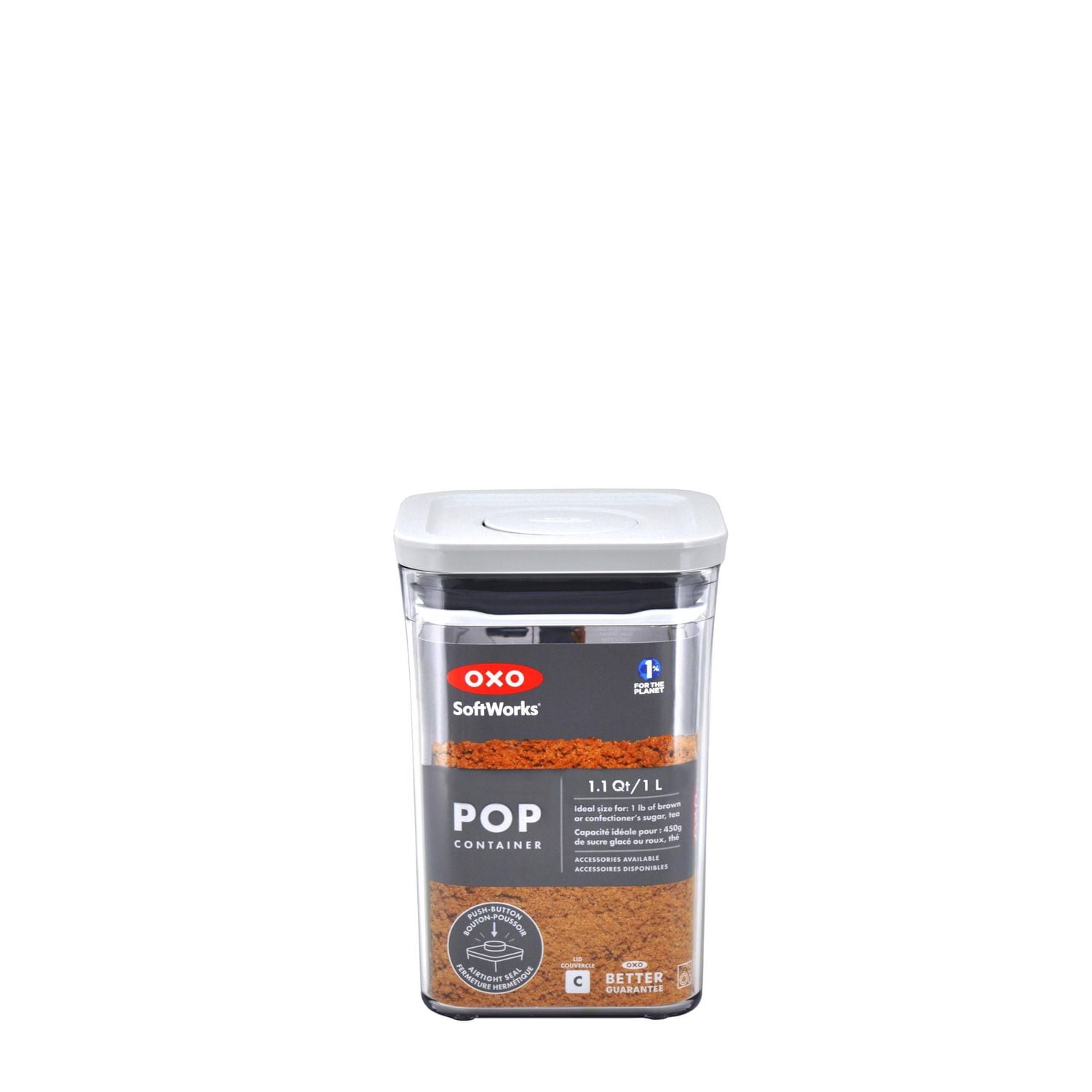 OXO Softworks POP2 Short, Square 1L Food Storage Container