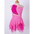 thumbnail image 3 of Jhaoyu Robe de Patinage à Glace Sans Manches pour Filles avec Strass Scintillants, Robe de Danse Ballet Gymnastique Rose Vif 10, 3 of 6