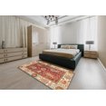thumbnail image 4 of Ahgly Company Tapis d'Intérieur Carrés Abstraits Rouges Orientaux, 7 Pieds Carré, 4 of 6