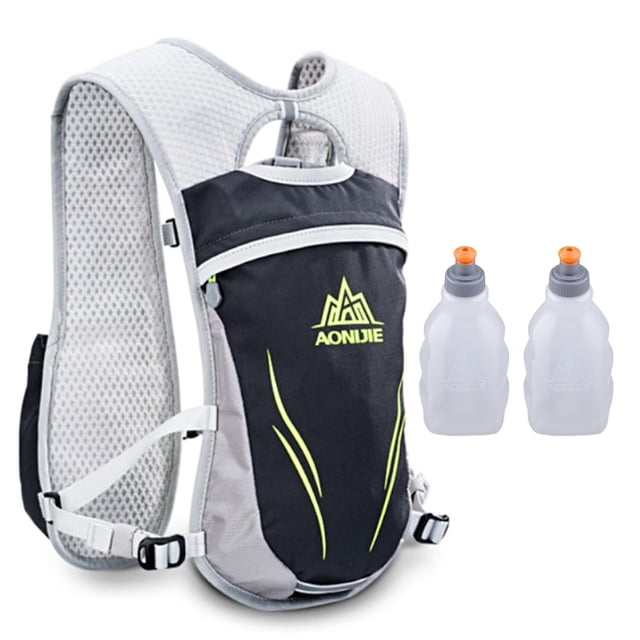 Hydration Backpack with 2*250ML Bottle 5.5L Running Hydration Vest Breathable and Lightweight Marathon Trail Running Backpack for Cycling, Climbing and Hiking