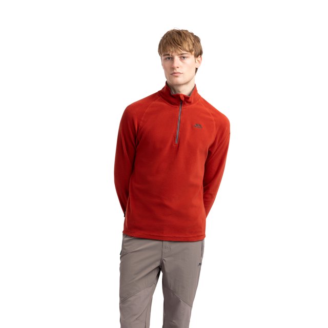 Trespass Mens 1/2 Zip Microfleece Blackford Salsa in Size - S