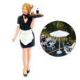 thumbnail image 4 of RM 1:64 Scale Painted People Waiter Woman Man Street Scene Layout Waitress Black, 4 of 8