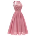 thumbnail image 2 of Pompotops Robe Trapèze Vintage pour Femme, Princesse, en Dentelle Florale, Cocktail, Encolure, Fête, Évasée, 2 of 5