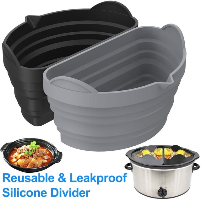 Slow Cooker Divider for 6 QT Pot Leakproof Silicone Slow Cooker Divider Liner Reusable Slow Cooker Liner