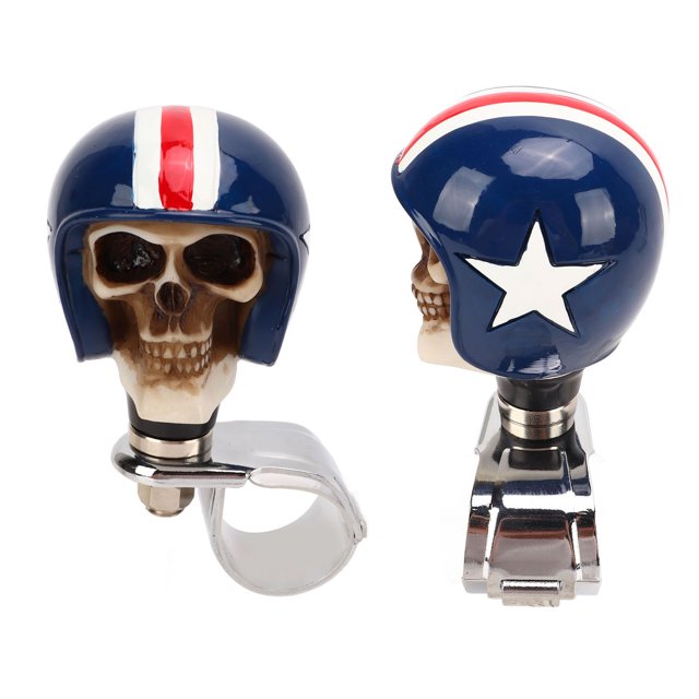Power Handle , Steering Wheel Suicide Knob Skull Shape Anti Slip Strong Professional For Car Red,Blue