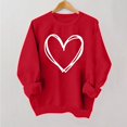 thumbnail image 1 of Styesk Chemises à Manches Longues pour Femmes Imprimé Cœur Hauts Confortables Doux Col Rond T-Shirts Chandail Mode Léger Chandail en Molleton Graphique de la Saint-Valentin Hauts Décontractés, 1 of 3