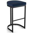 thumbnail image 1 of Amisco Lester Tabouret de Comptoir 26 Po - Polyuréthane Bleu / Métal Noir, 1 of 9