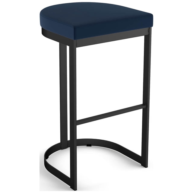 Amisco Lester Tabouret de Comptoir 26 Po - Polyuréthane Bleu / Métal Noir