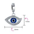 thumbnail image 4 of CHUANK Bling Jewelry Crystal Blue Evil Eye Protection Dangle Charm Bead .925 Sterling Silver, 4 of 4