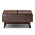 thumbnail image 3 of Owen Table Basse de Rangement de 34 Po en Similicuir Brun Châtaigne Vieilli, 3 of 8