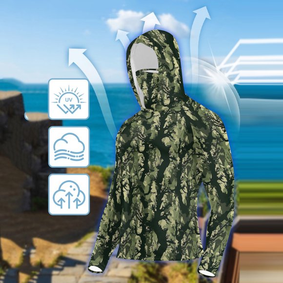 Hauts pour Femmes DYTTDG T-Shirt pour Femme Grande Taille Décontracté à Capuche Masque Camouflage Protection Solaire Manches Longues en Soie Glacée Haut Écran Solaire Excellents Cadeaux à Petit Prix