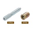 thumbnail image 3 of Unique Bargains 8pack M8x50mm Hanger Bolts with 8pack M8x20mm Threaded Insert Nuts Interface, 3 of 7
