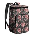 thumbnail image 1 of Floral and Hummingbird Illustration Backpack Cooler - Leakproof & Easy to Clean, 20L for Outdoor Adventures, 1 of 3