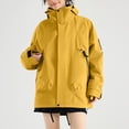 thumbnail image 4 of Women's Fashion Solid Color Long Sleeve Waterproof Rain Jacket with Zipper Pockets, Windbreaker Coat for Outdoor Use, Hooded Design for All-Weather Protection, 4 of 6