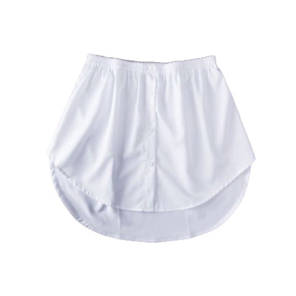 Ruiboury Shirt Extenders False Tail Blouse Detachable Hemline Lower Adjustable Skirt Sweep Clothing Accessories Half-Length Hem white XXL