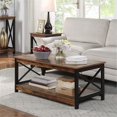 thumbnail image 1 of Pemberly Row Coffee Table with Shelf - Nutmeg Wood Finish with Black Metal Frame, 1 of 5