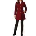 thumbnail image 2 of INSPIRE CHIC Manteaux d'Hiver Longs pour Femmes à Simple Boutonnage à Revers Cranté Rouge TP, 2 of 6