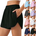 thumbnail image 1 of Sentmoon Womens Bermuda Shorts Knee Length High Waist Beach Shorts Breathable Solid Color Regular Fit Womens Workout Shorts with Pockets Comfy for Date Night and Dinner S-3XL, 1 of 9