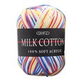 thumbnail image 1 of 50g Gradient Milk Cotton Yarn for Hand Knitting, Soft Baby Wool Crochet Thread, Multicolor, 1 of 7