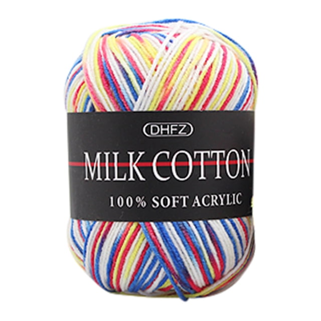 50g Gradient Milk Cotton Yarn for Hand Knitting, Soft Baby Wool Crochet Thread, Multicolor