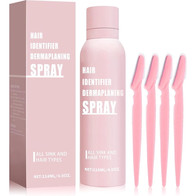 IONSGAKO Hair Identifier Spray for Face Shaving Skin Body Hair Identifying Spray for Dermaplaning Spray Moisturizing and Skin Care Face Shaving Dermaplaner Spray with Razors for Women