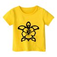 thumbnail image 3 of T-shirts Filles Mode Imprimé Tortue Col Rond Manches Courtes Décontractées Hauts Filles Jaune 12-13 Ans, 3 of 3