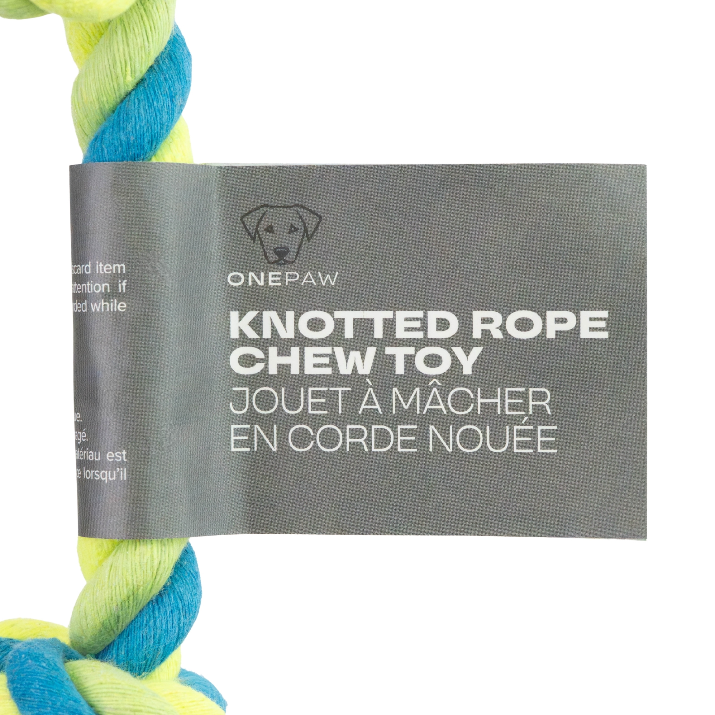 Jouet à mâcher pour chiens One Paw, corde nouée, tir à la corde, vert