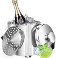 thumbnail image 1 of Seau à Glace, Seau à Glace en Acier Inoxydable Rond Petit Seau à Bière, Outils de Bar Pastille de Glace Support à Glace Seau à Champagne avec Poignée de Transport Portable Pince à Glace et Couvercle, 1 of 9